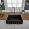 Alfi Brand 30" Black Matte Reversible Smooth / Fluted Single Bowl Fireclay Farm Sink AB3018HS-BM - alternate 2